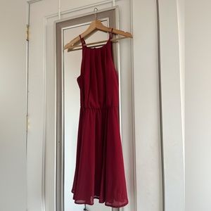 Red tank cocktail dress